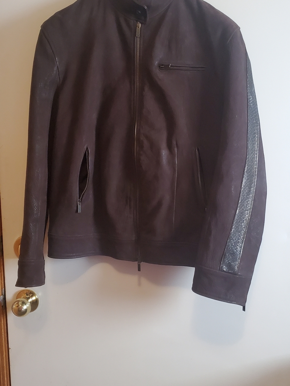 Unisex Emporio Armani Leather Jacket Size Large